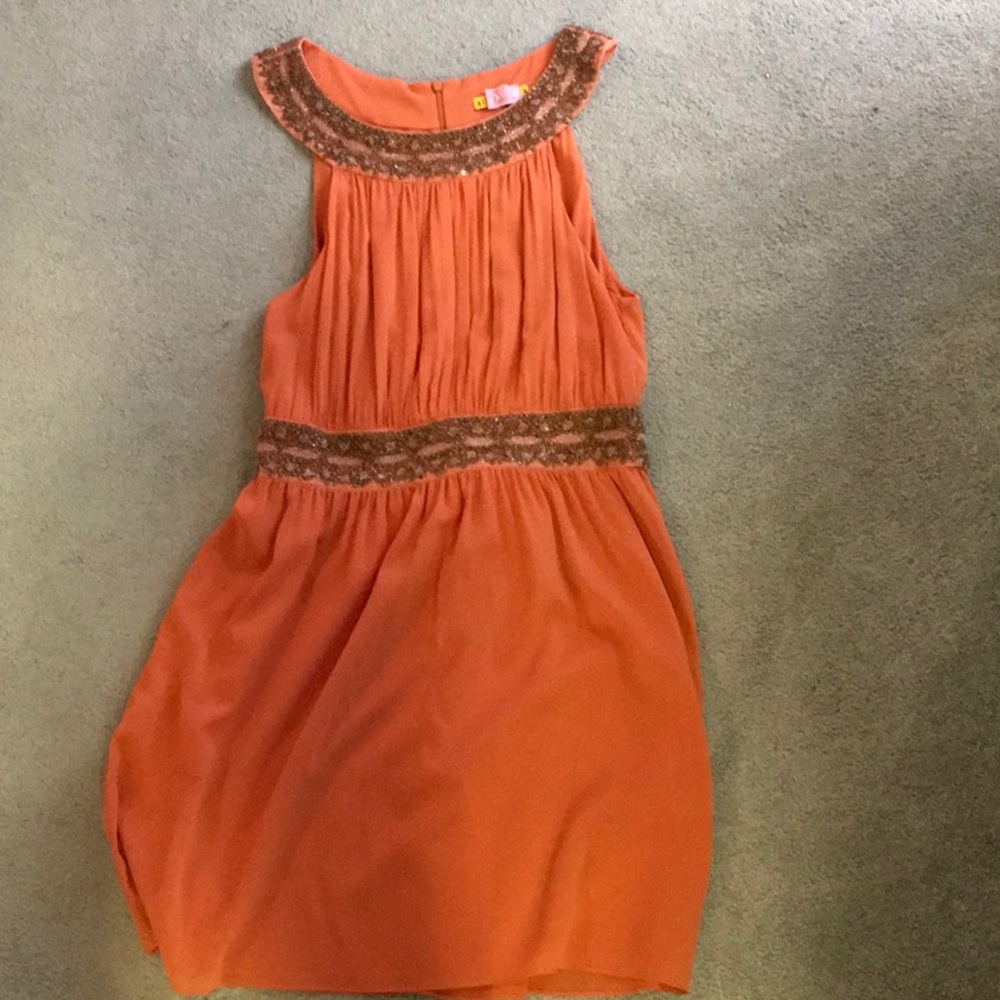 Alice and Olivia size small orange dress